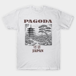 Japanese pagoda garden bonsai trees travel gift T-Shirt